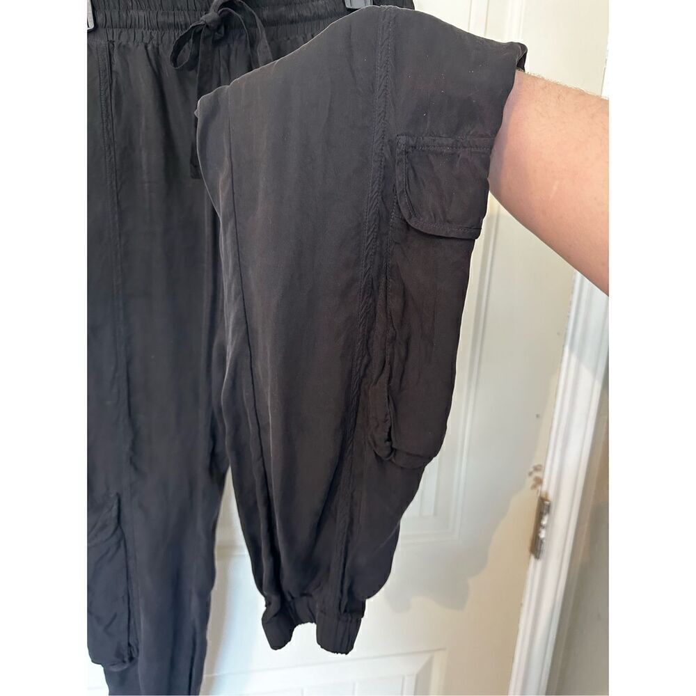 Johnny Was Pete & Greta Black Cargo Drawstring Pocket Joggers Women Sz S PG2221 - Picture 3 of 9